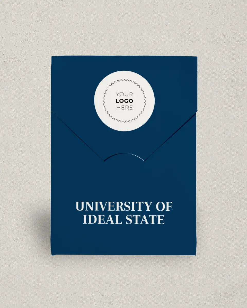 This is a 5" x 7" Business Favor Boxe called Spirited Academics printed in full color