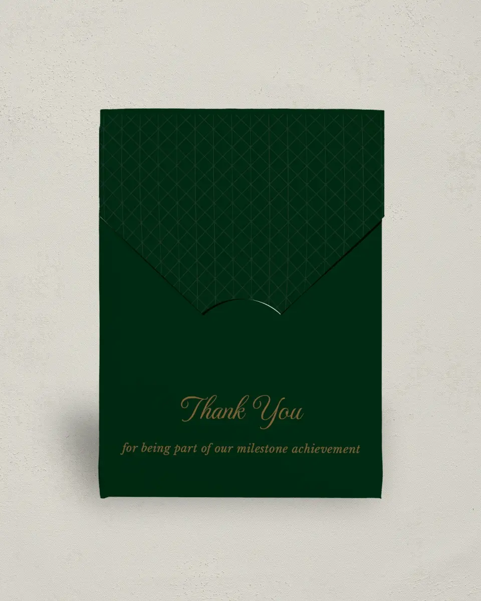 This is a 5" x 7" Business Favor Boxe called Enduring Evergreen printed in full color