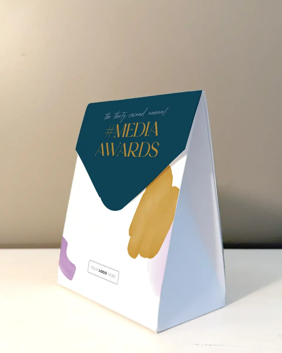 This is a 5" x 7" Business Favor Boxe called Cordially Colorful printed in full color with Rose Gold foil