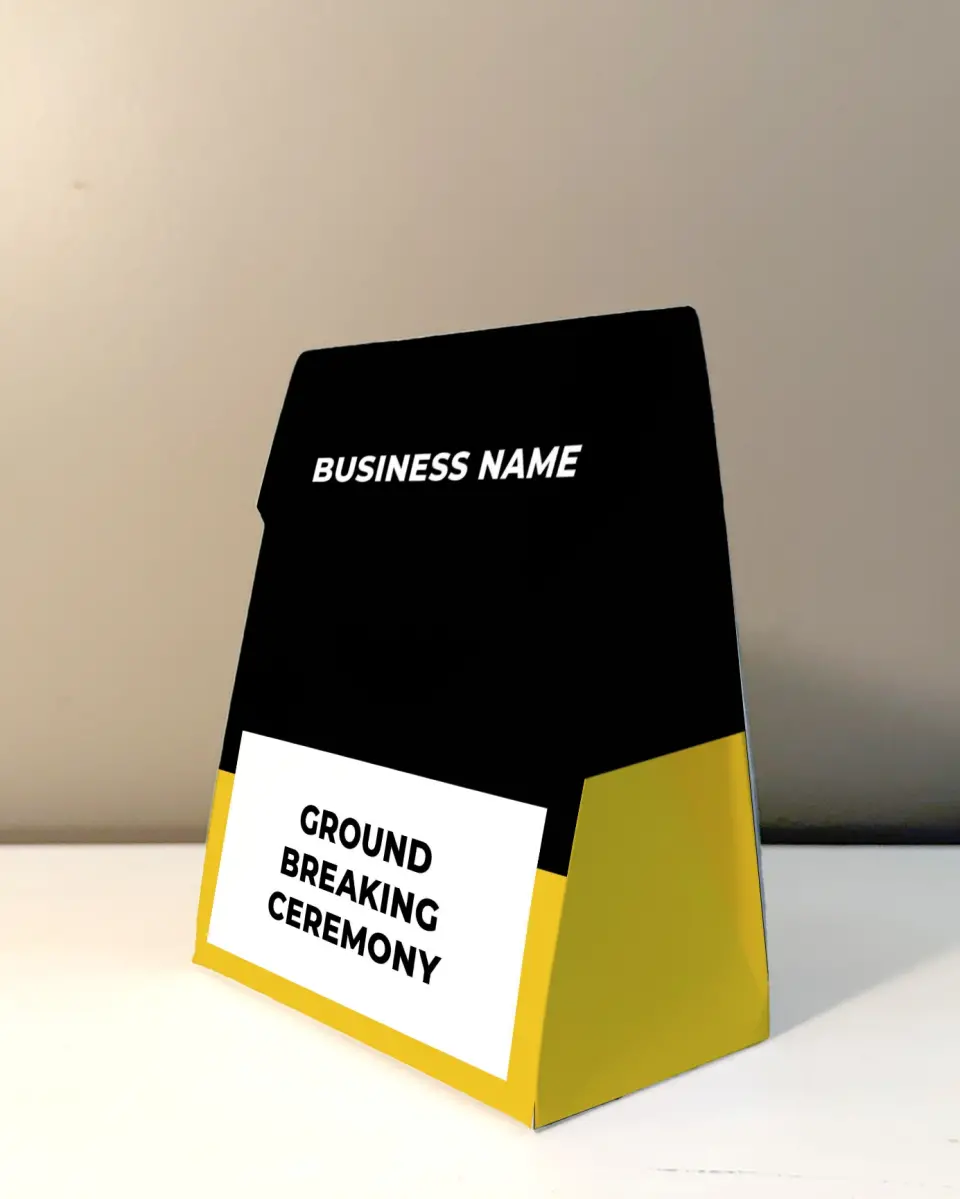 This is a 5" x 7" Business Favor Boxe called Bold Framework printed in full color with Rose Gold foil
