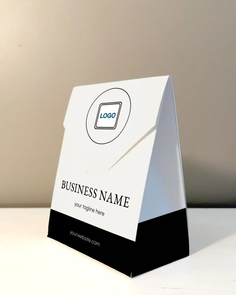 This is a 5" x 7" Business Favor Boxe called Elevate Works printed in full color with Rose Gold foil