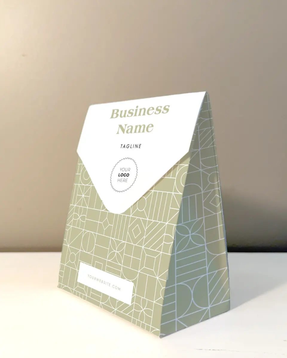 This is a 5" x 7" Business Favor Boxe called Geometric Grid printed in full color with Rose Gold foil