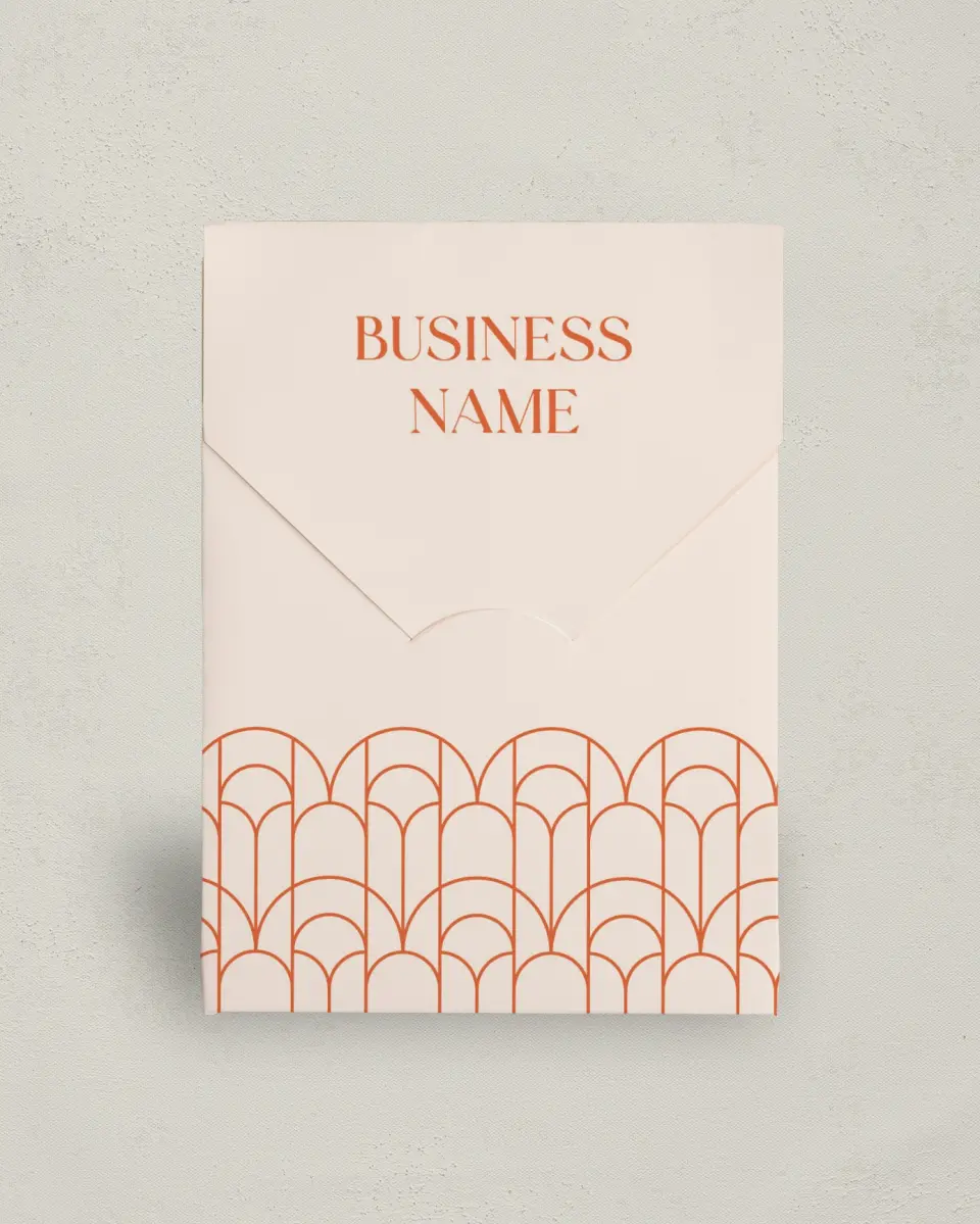 This is a 5" x 7" Business Favor Boxe called Arching Angles printed in full color