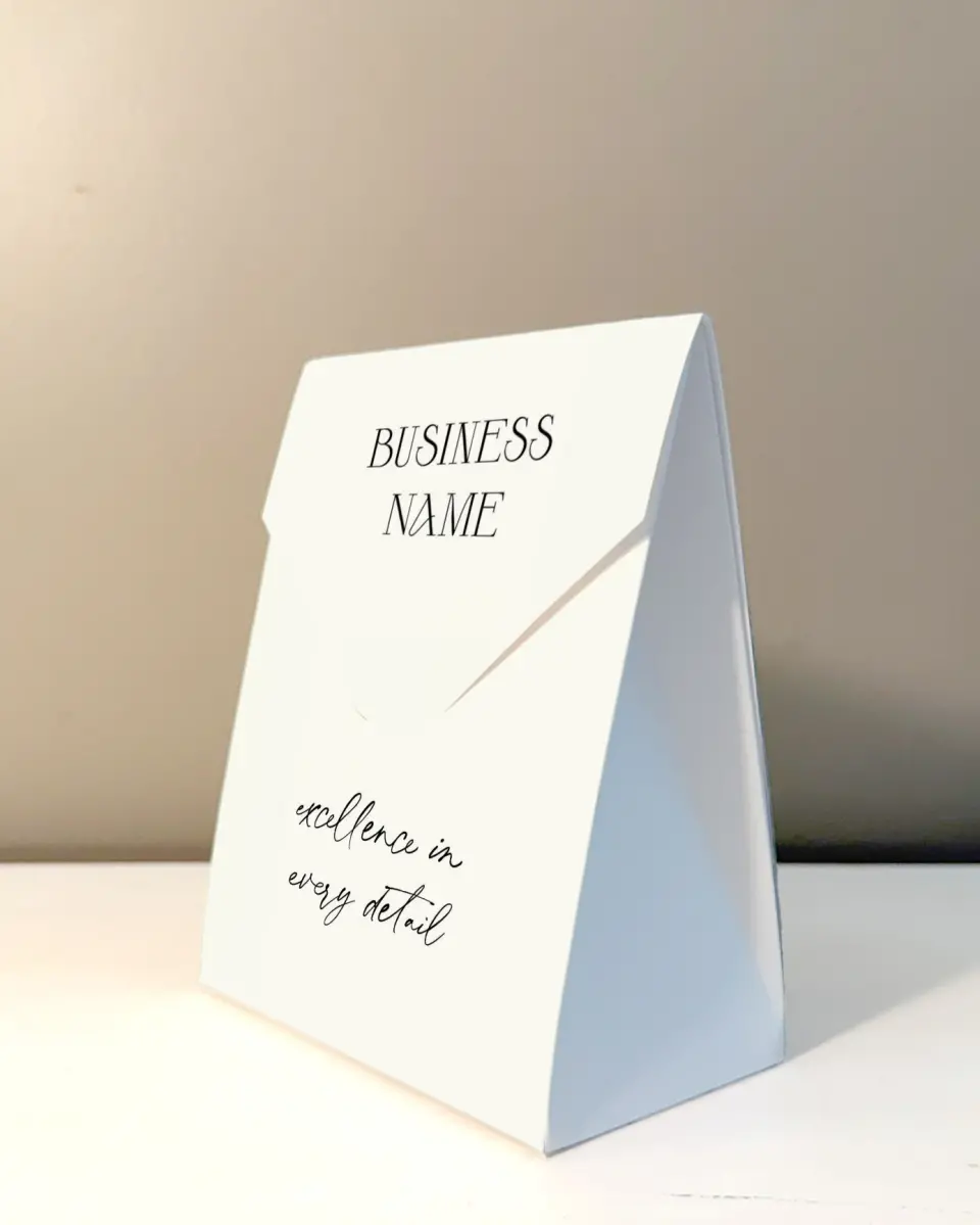 This is a 5" x 7" Business Favor Boxe called Center Point printed in full color with Rose Gold foil