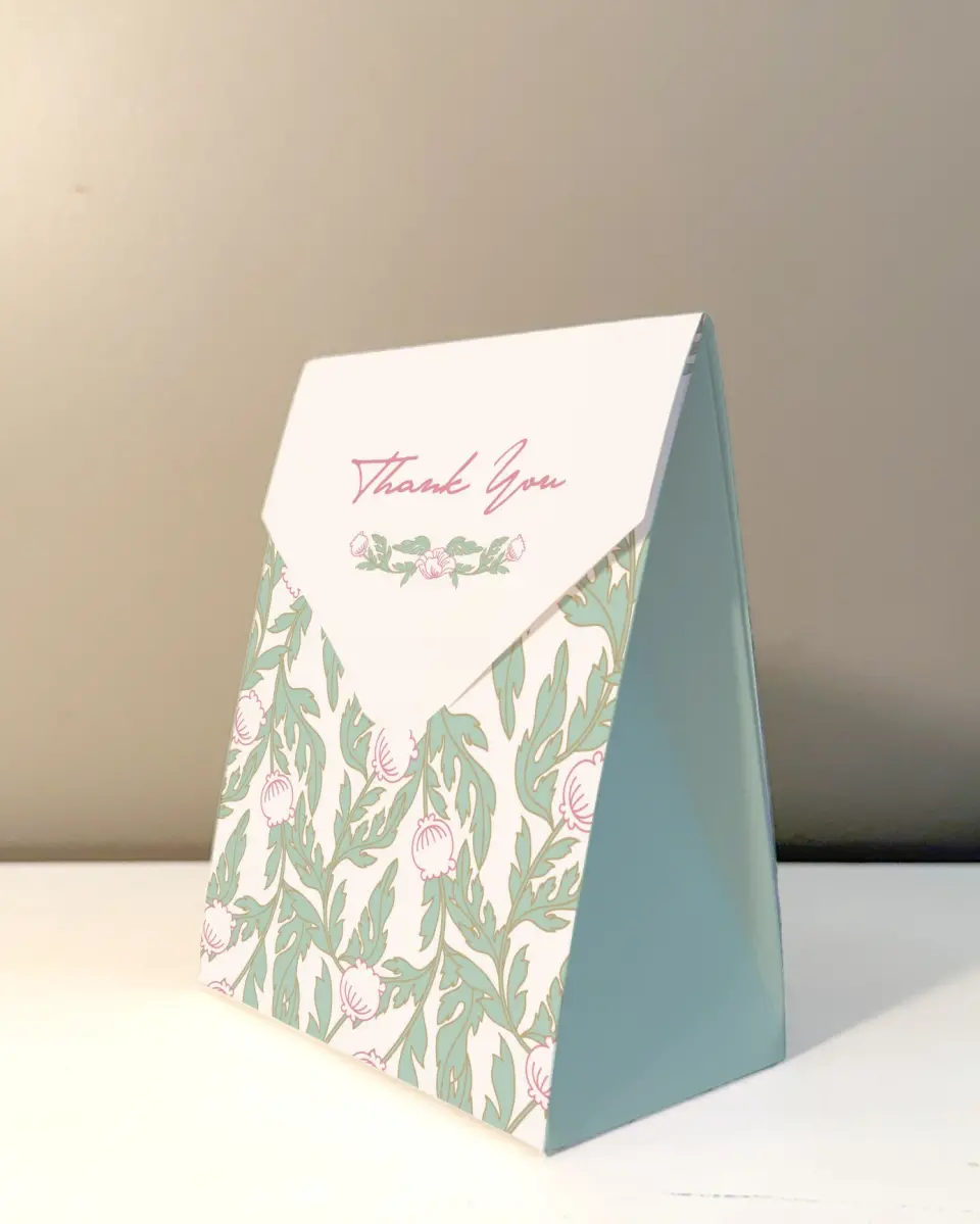 This is a 5" x 7" Wedding Favor Boxe called Secret Meadow printed in full color