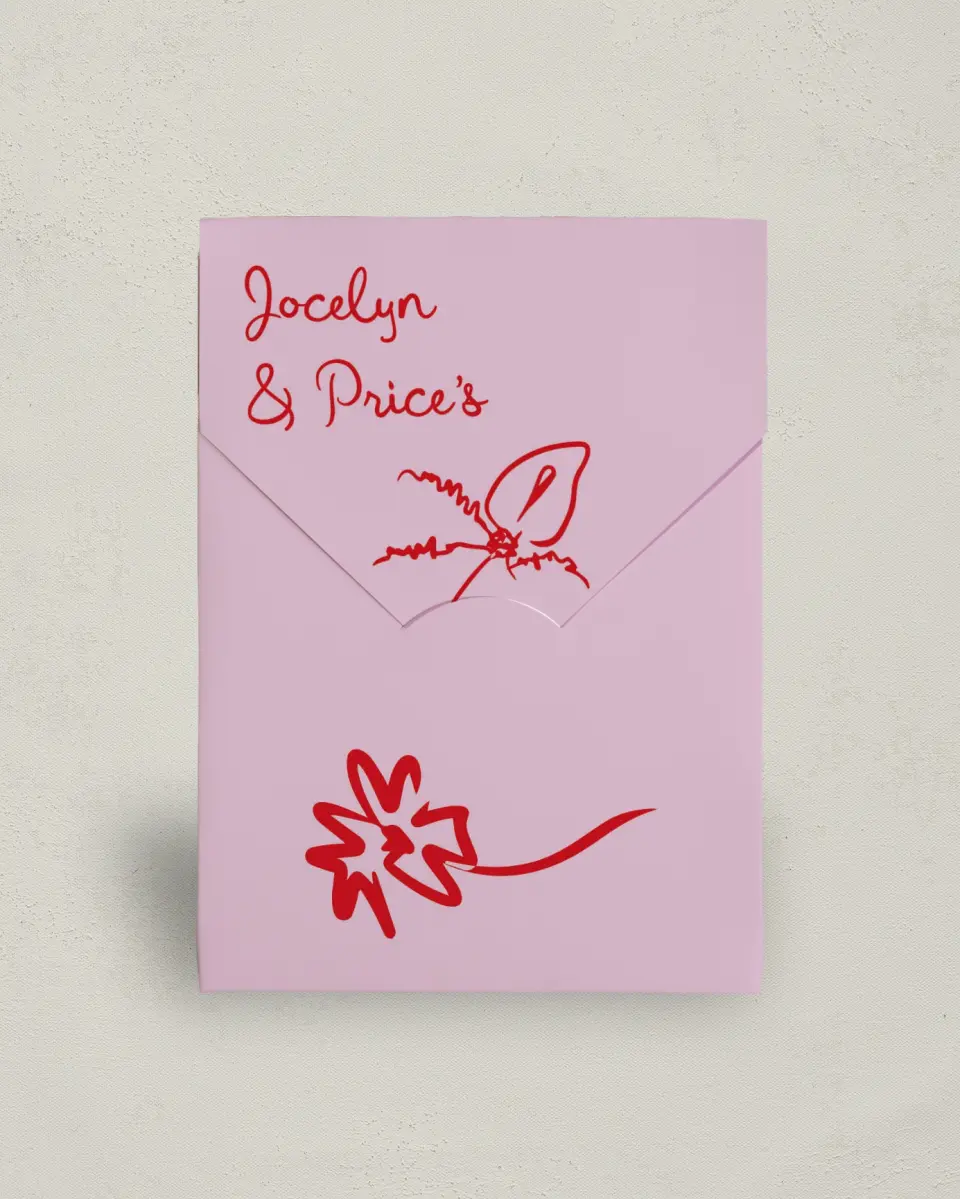 This is a 5" x 7" Wedding Favor Boxe called Flourishing Love printed in full color with Gold foil