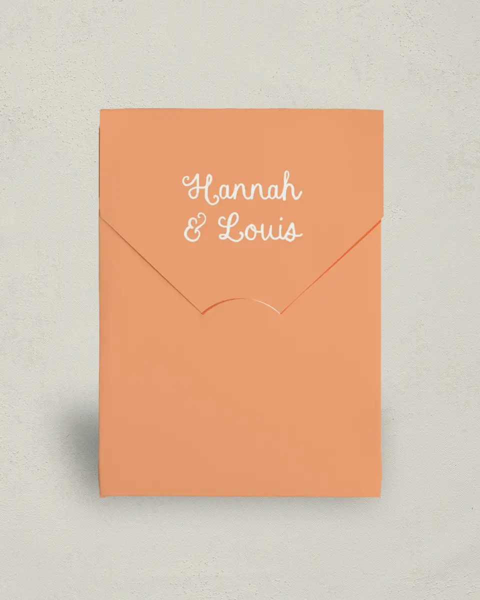 This is a 5" x 7" Wedding Favor Boxe called Wavy Love printed in full color