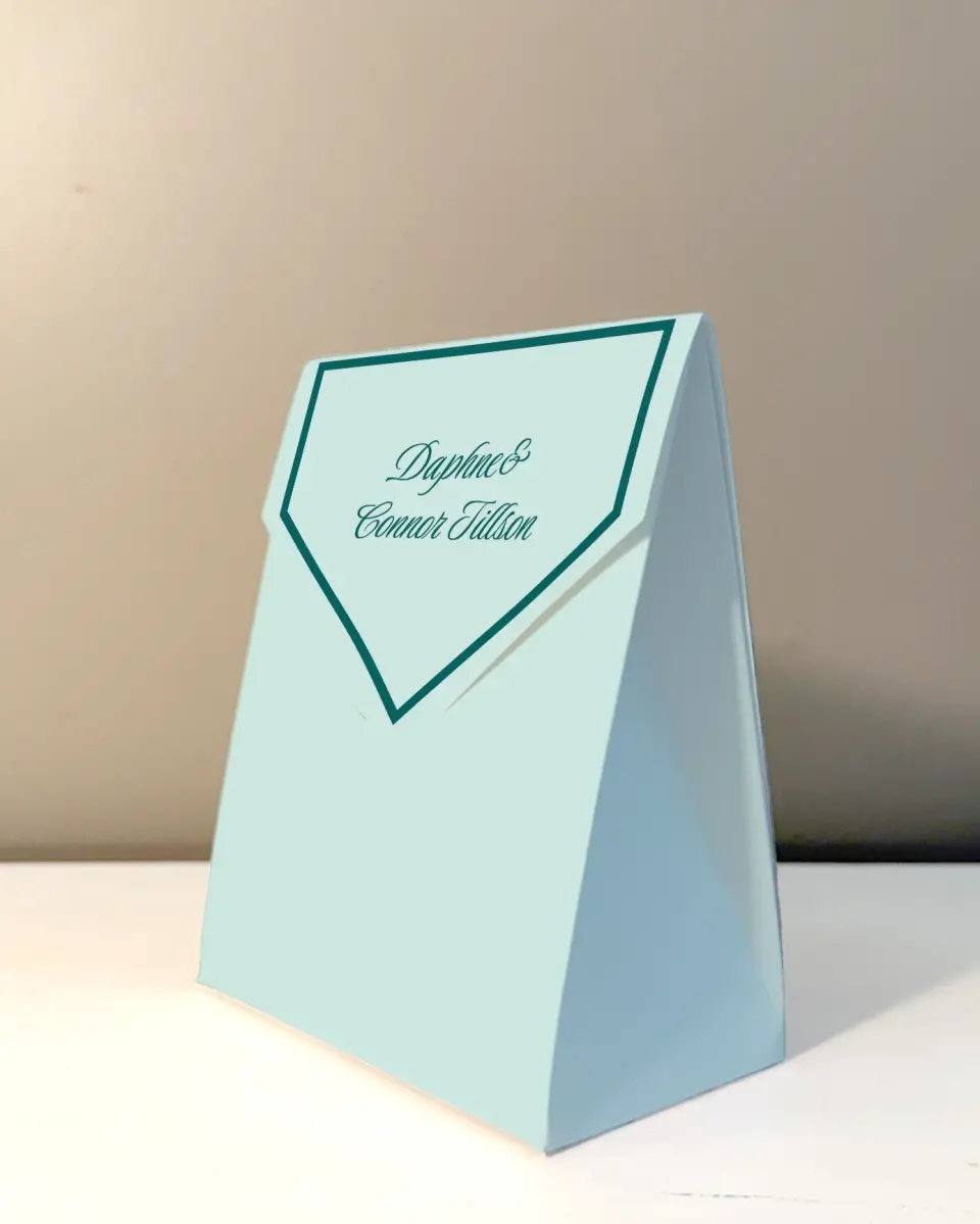 This is a 5" x 7" Wedding Favor Boxe called Faithful Frame printed in full color