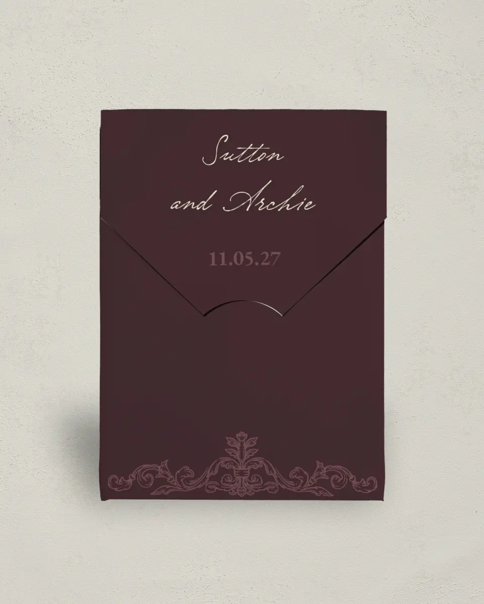 This is a 5" x 7" Wedding Favor Boxe called Victorian Aura printed in full color