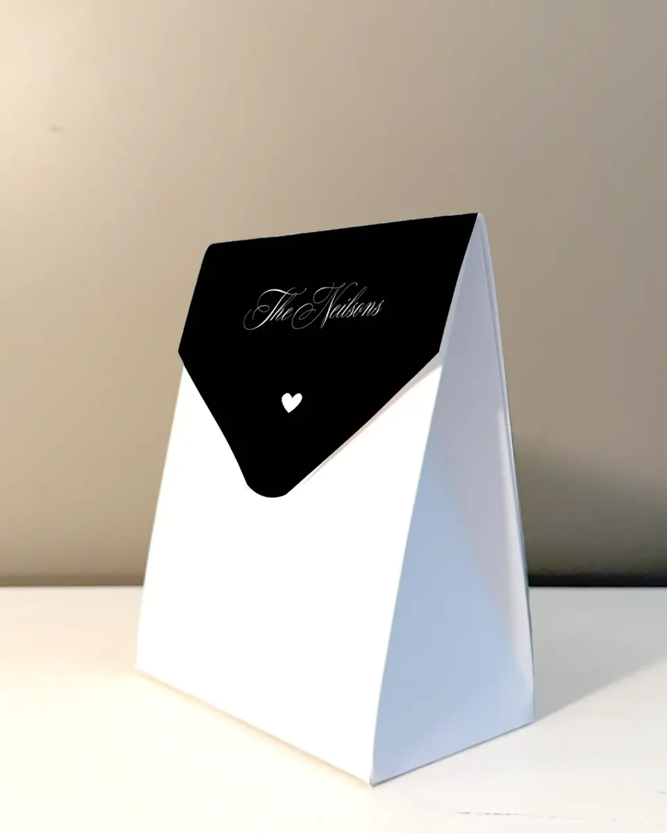 This is a 5" x 7" Wedding Favor Boxe called Elevated Vegas printed in full color