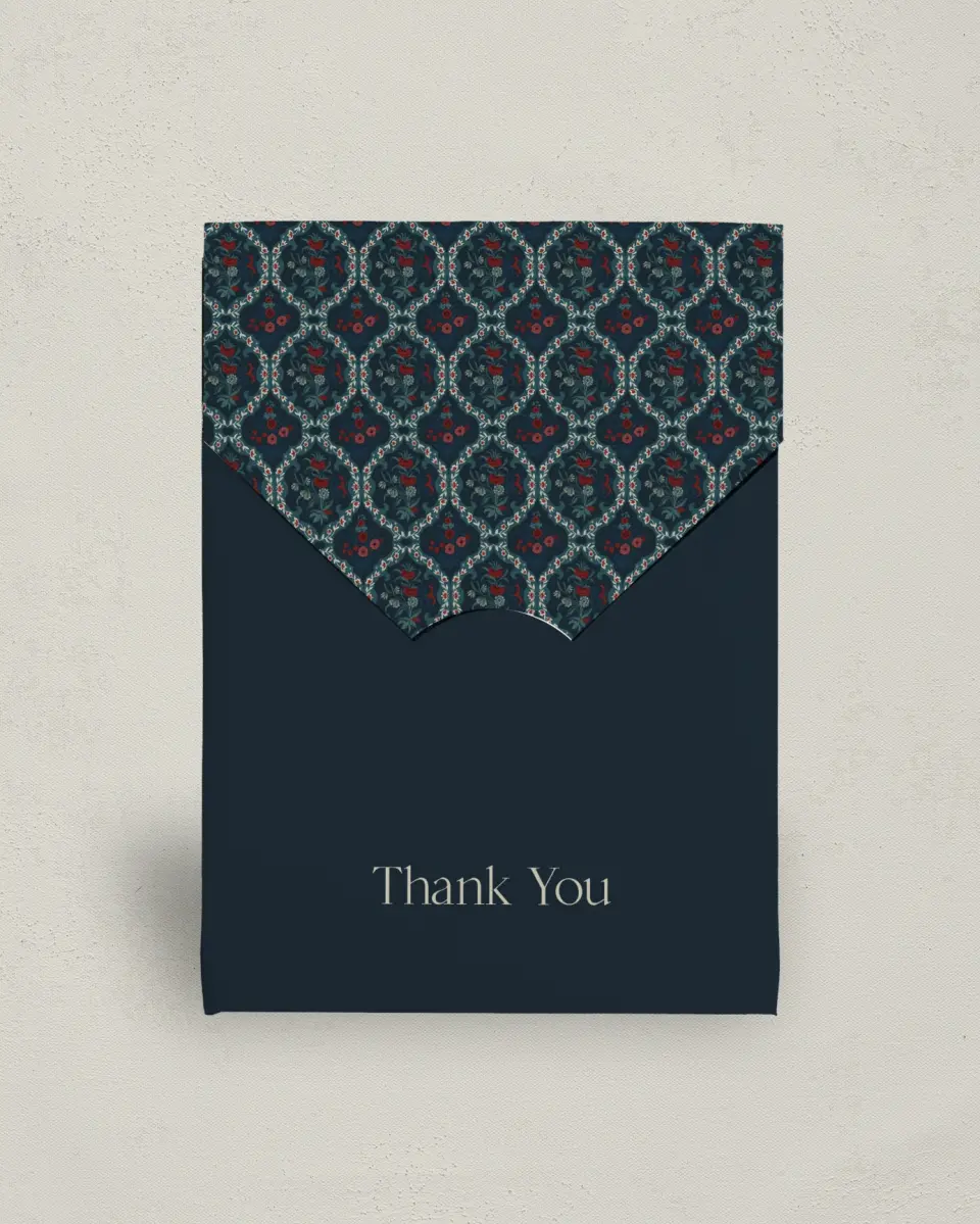 This is a 5" x 7" Business Favor Boxe called Blooming Business printed in full color with Rose Gold foil
