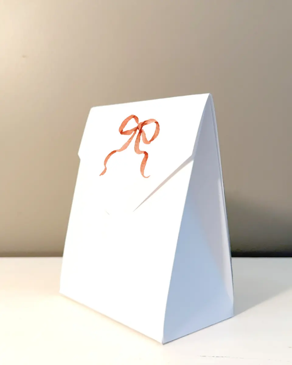 This is a 5" x 7" Wedding Favor Boxe called Festive Trimmings printed in full color