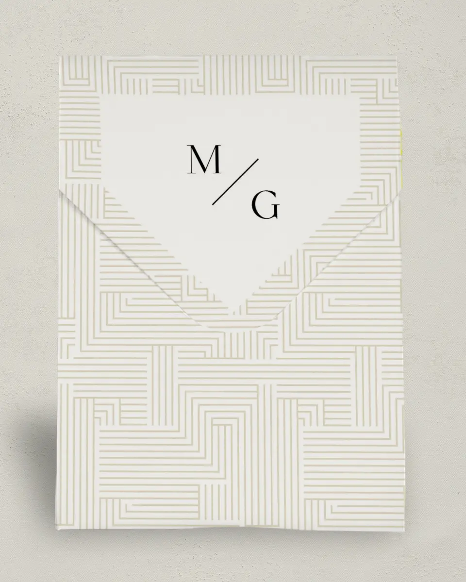 This is a 6.5" x 9" Wedding Favor Boxe called Love Maze printed in full color