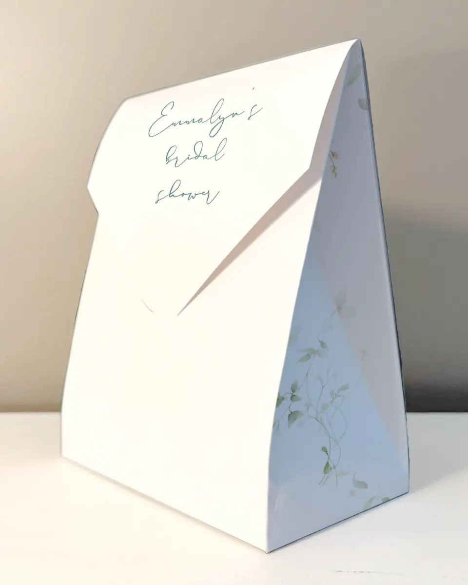 This is a 6.5" x 9" Wedding Favor Boxe called Tea Party for You printed in full color