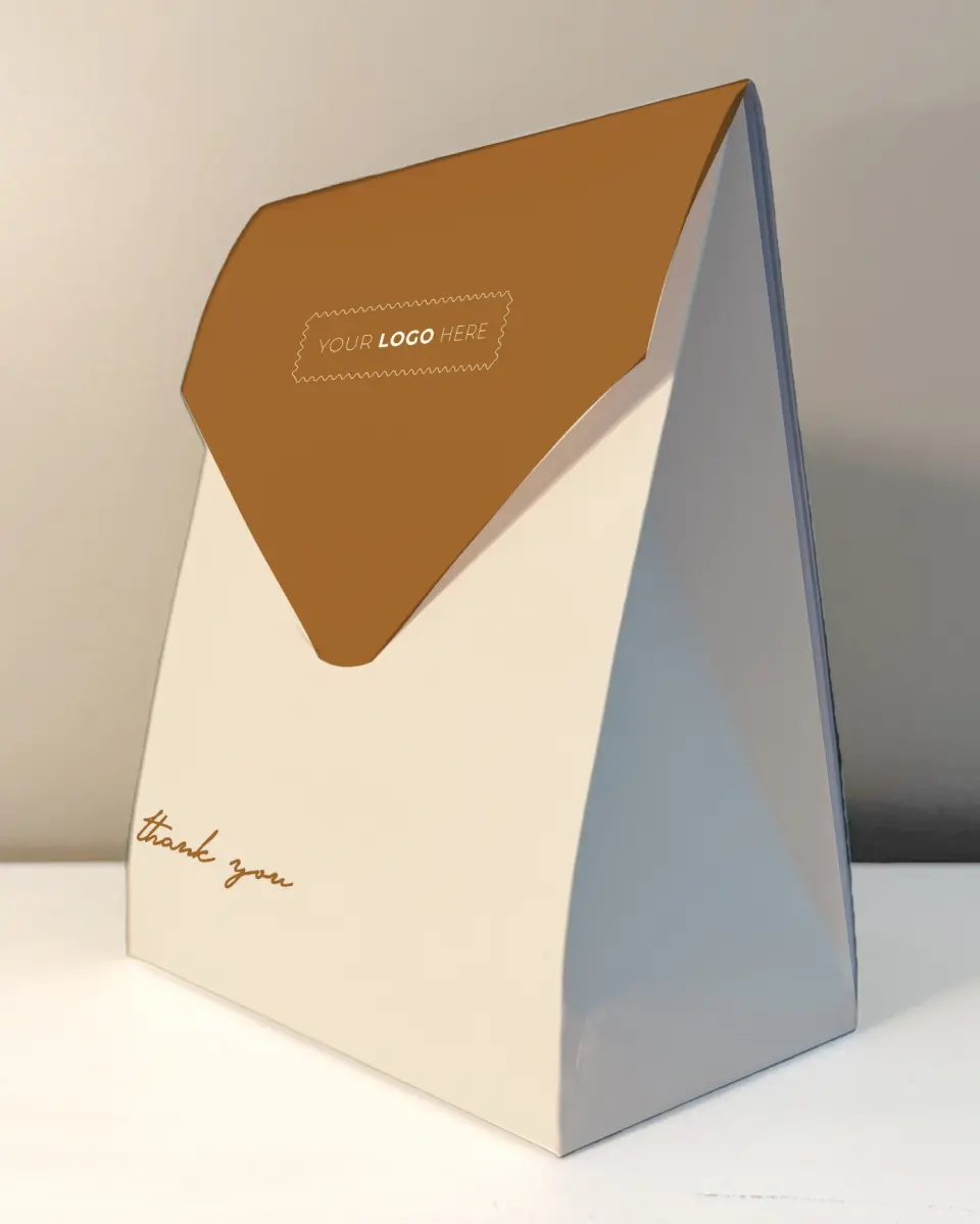 This is a 6.5" x 9" Business Favor Boxe called Urban Essence printed in full color with Rose Gold foil