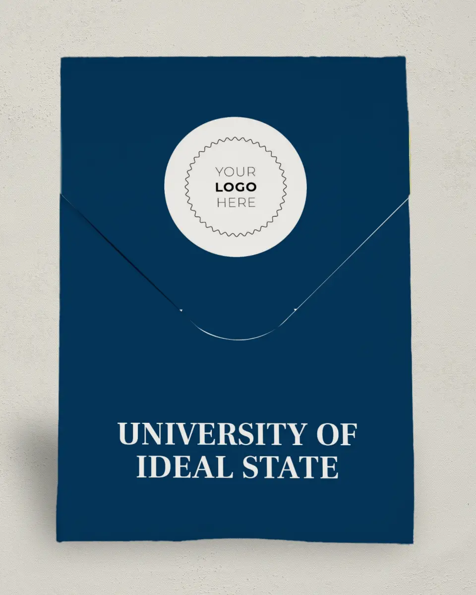 This is a 6.5" x 9" Business Favor Boxe called Spirited Academics printed in full color
