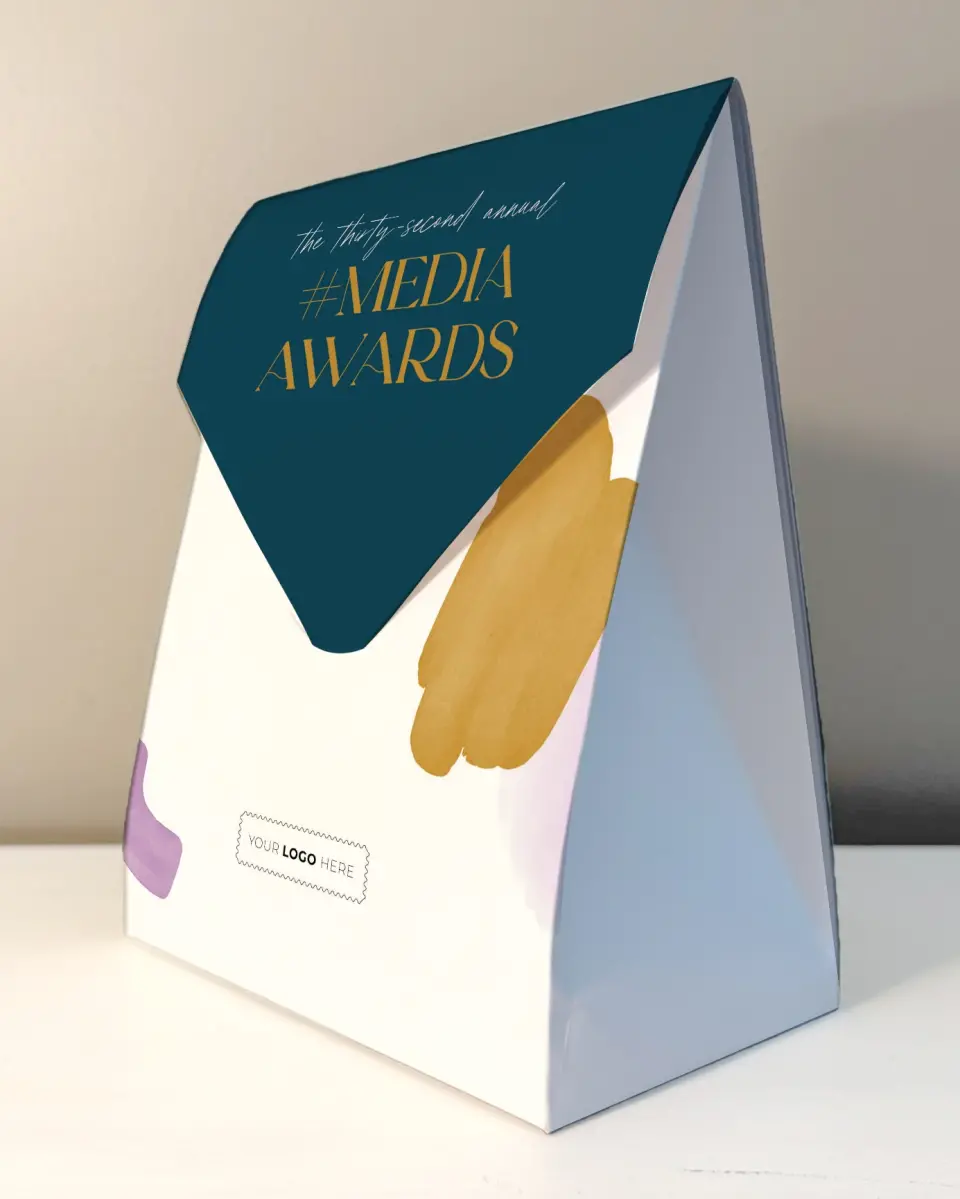 This is a 6.5" x 9" Business Favor Boxe called Cordially Colorful printed in full color with Rose Gold foil