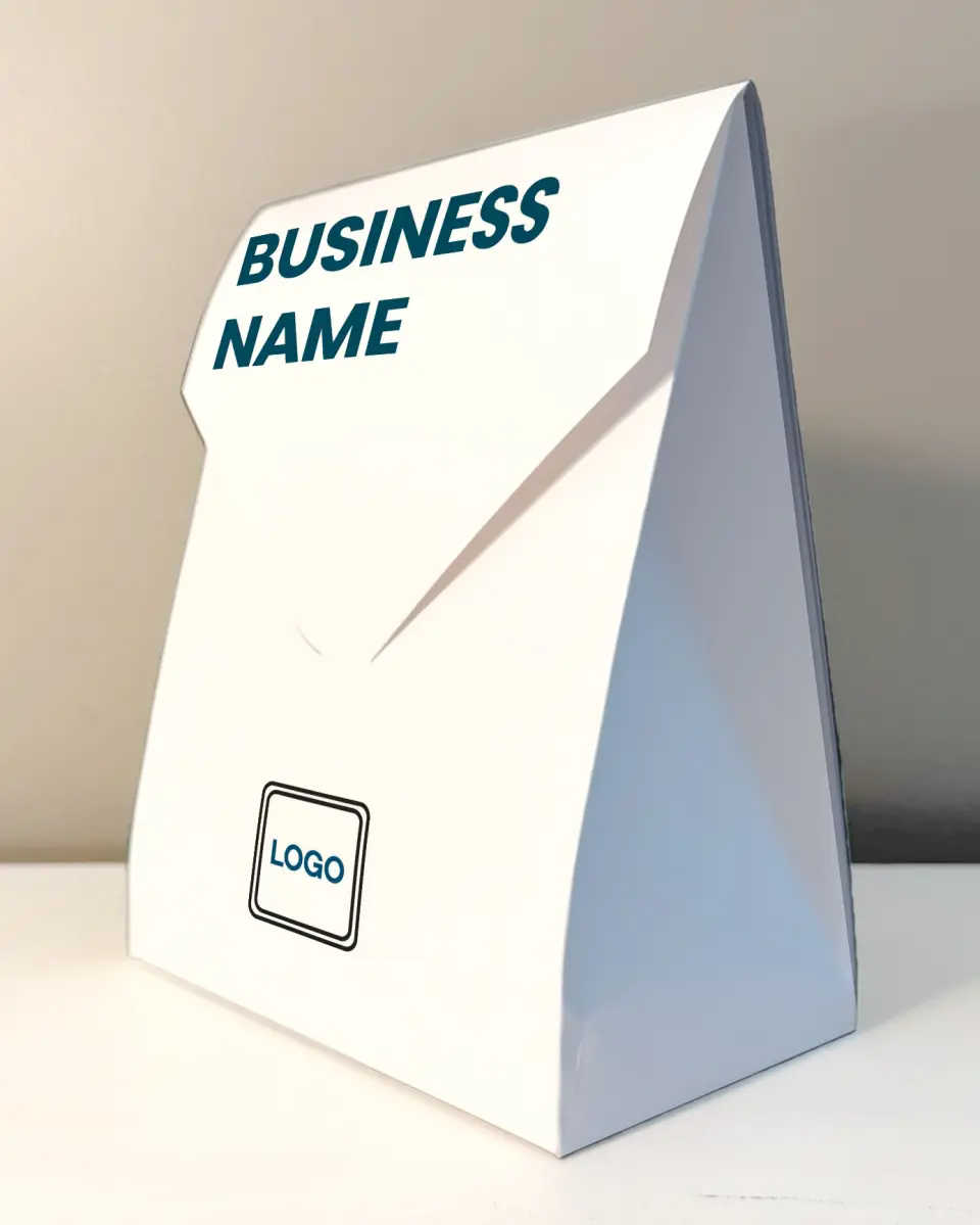 This is a 6.5" x 9" Business Favor Boxe called Circular Focus printed in full color with Rose Gold foil