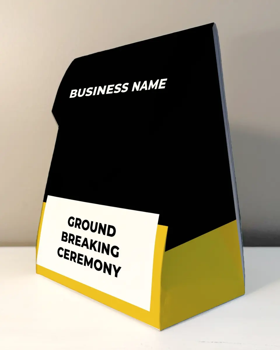 This is a 6.5" x 9" Business Favor Boxe called Bold Framework printed in full color with Rose Gold foil