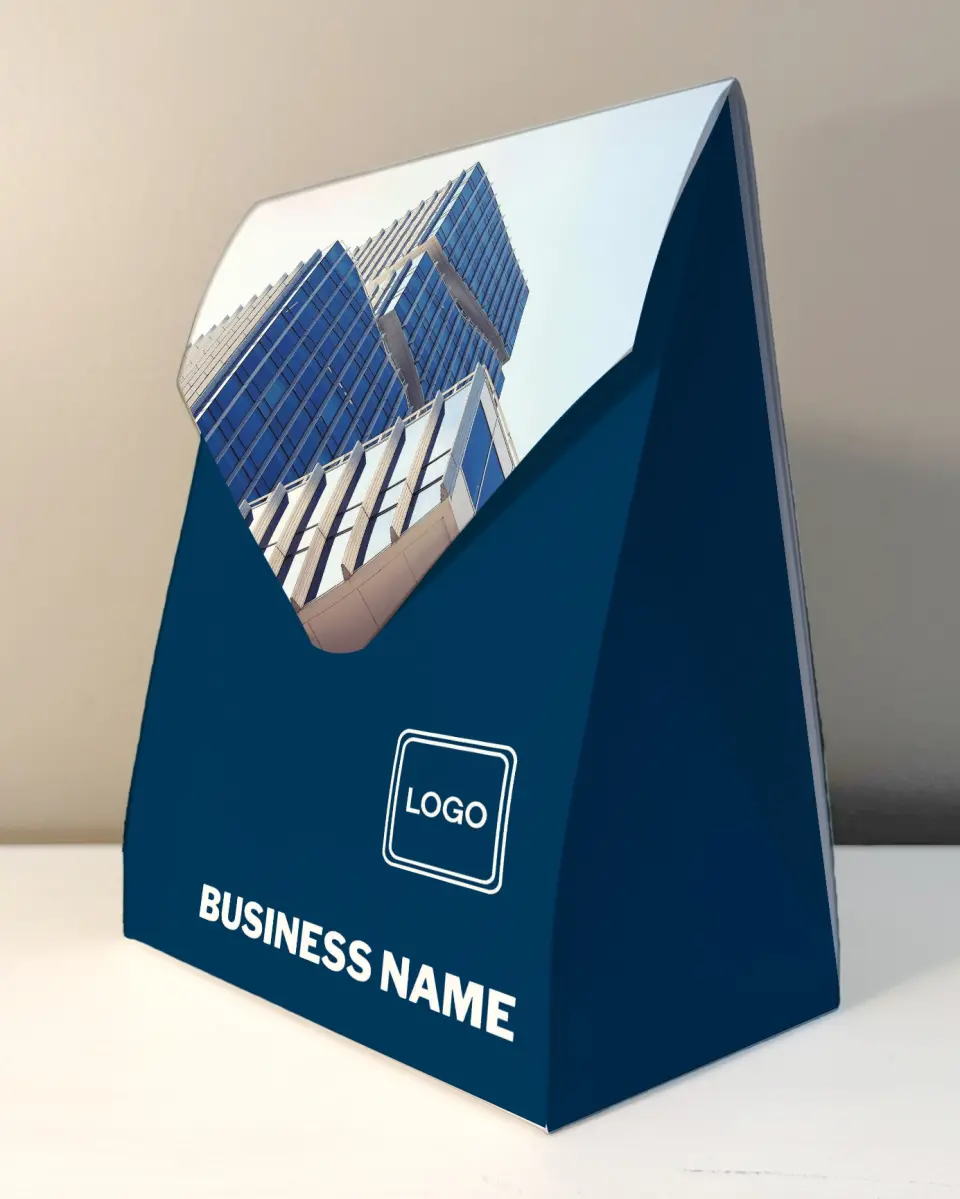 This is a 6.5" x 9" Business Favor Boxe called Simple Structure printed in full color with Rose Gold foil