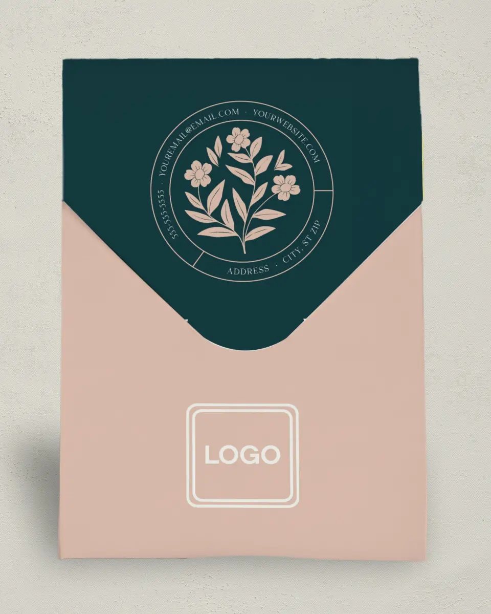 This is a 6.5" x 9" Business Favor Boxe called Posh Petal printed in full color
