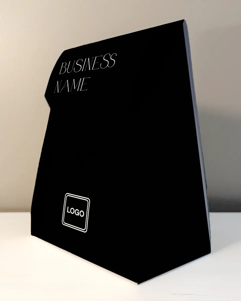 This is a 6.5" x 9" Business Favor Boxe called Urban Style printed in full color with Rose Gold foil
