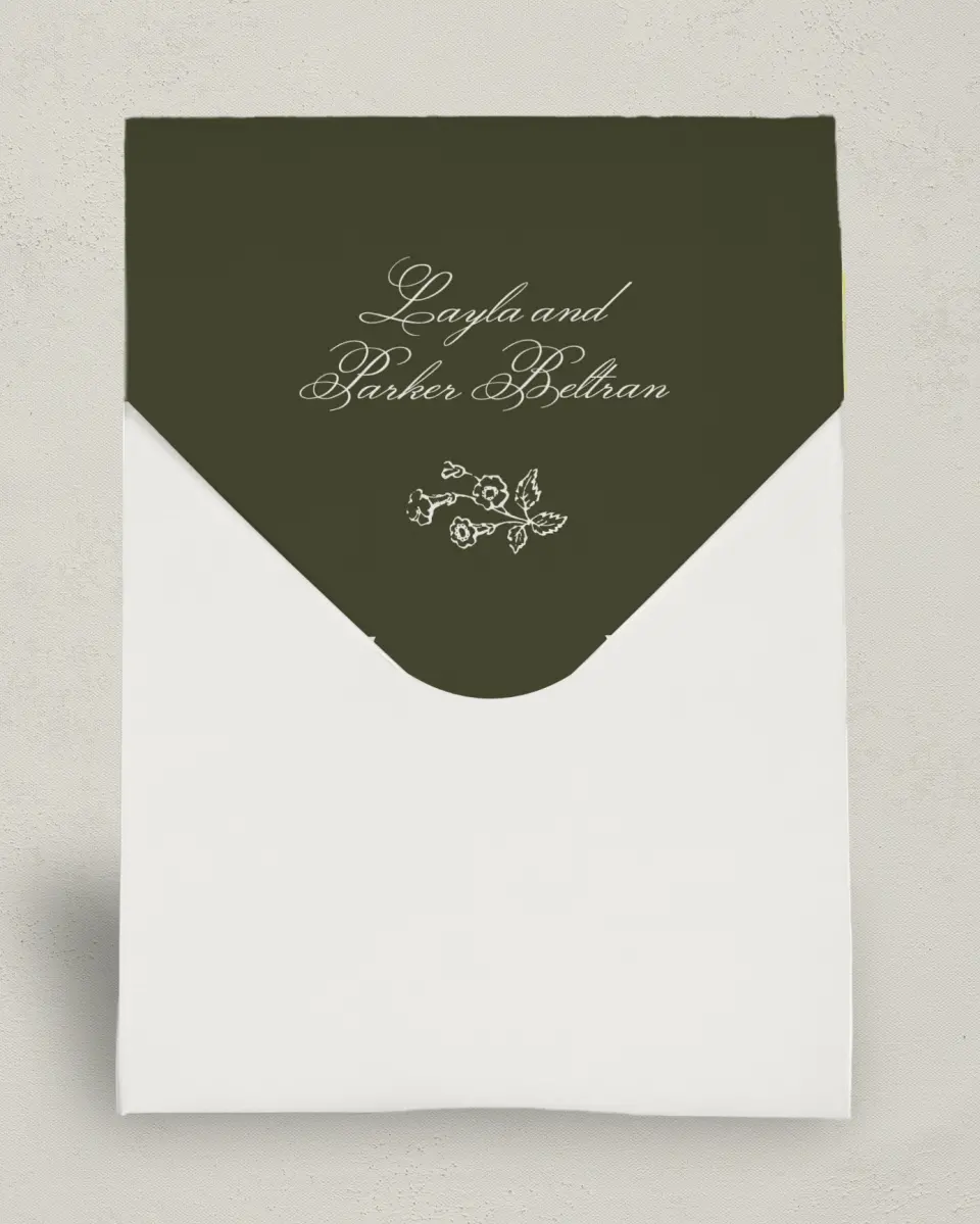 This is a 6.5" x 9" Wedding Favor Boxe called Holderness printed in full color with Gold foil
