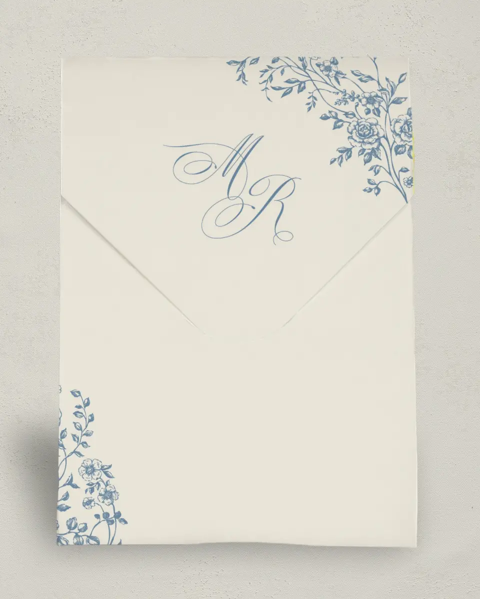 This is a 6.5" x 9" Wedding Favor Boxe called Vintage Reverie printed in full color with Gold foil