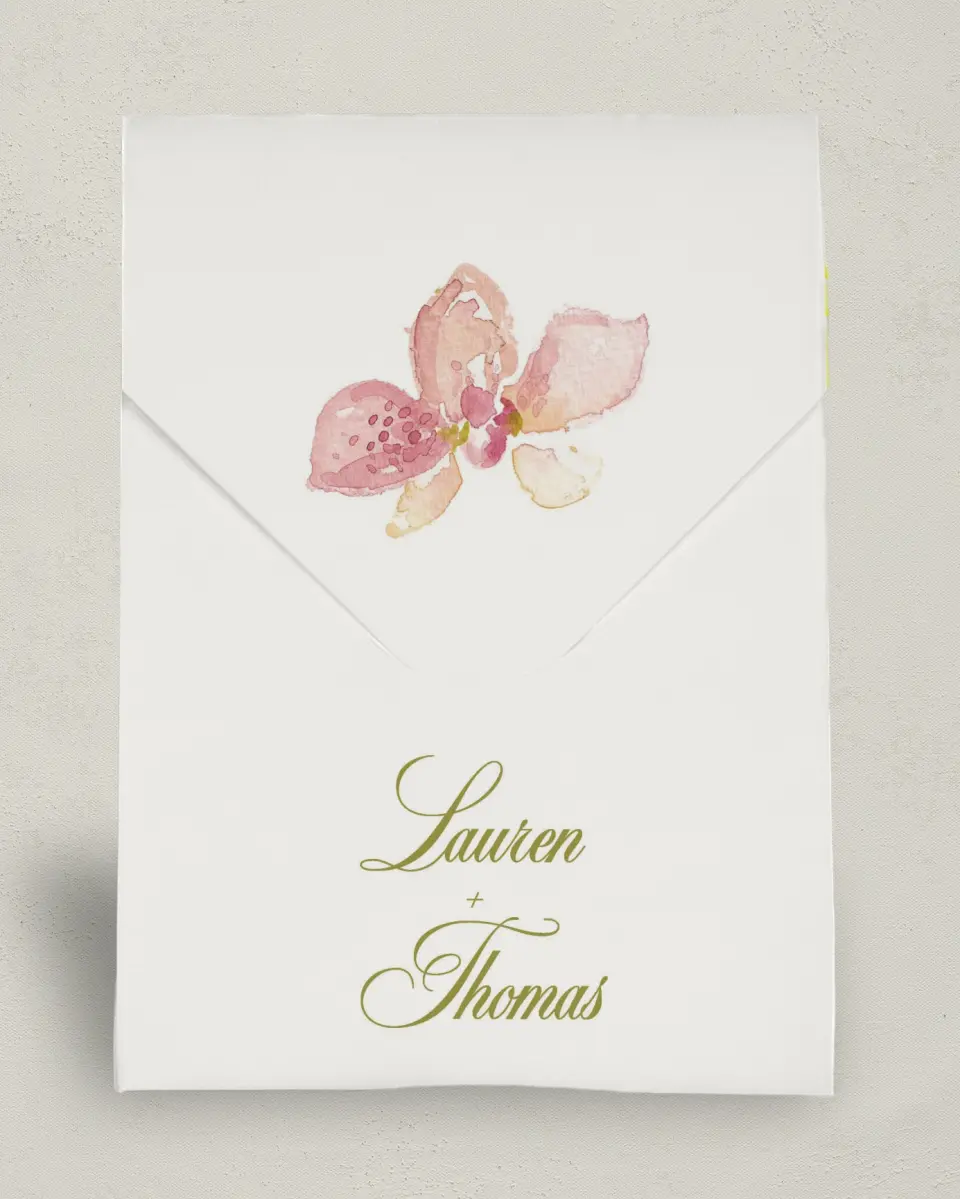 This is a 6.5" x 9" Wedding Favor Boxe called Paradise in Bloom printed in full color