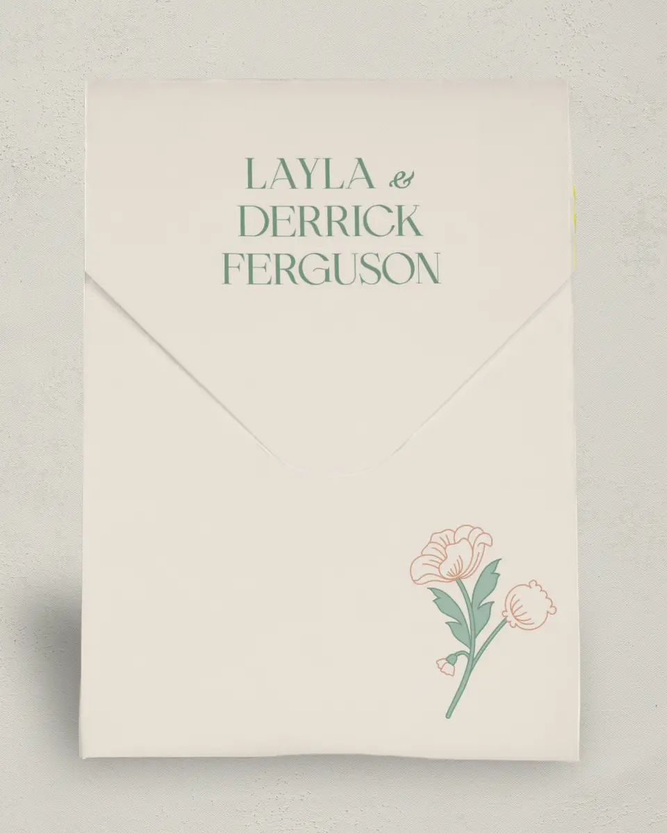 This is a 6.5" x 9" Wedding Favor Boxe called Vintage Dream printed in full color with Gold foil