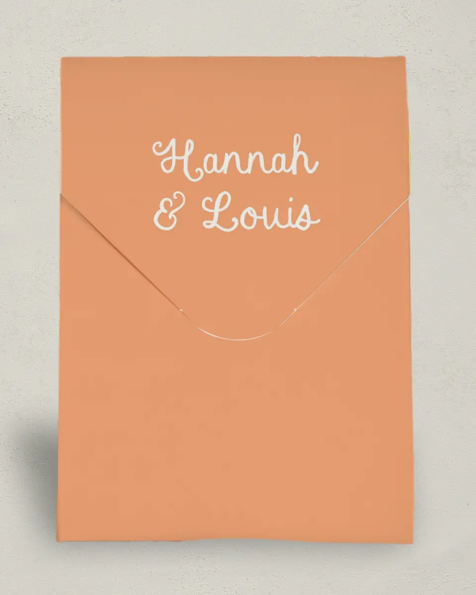 This is a 6.5" x 9" Wedding Favor Boxe called Wavy Love printed in full color