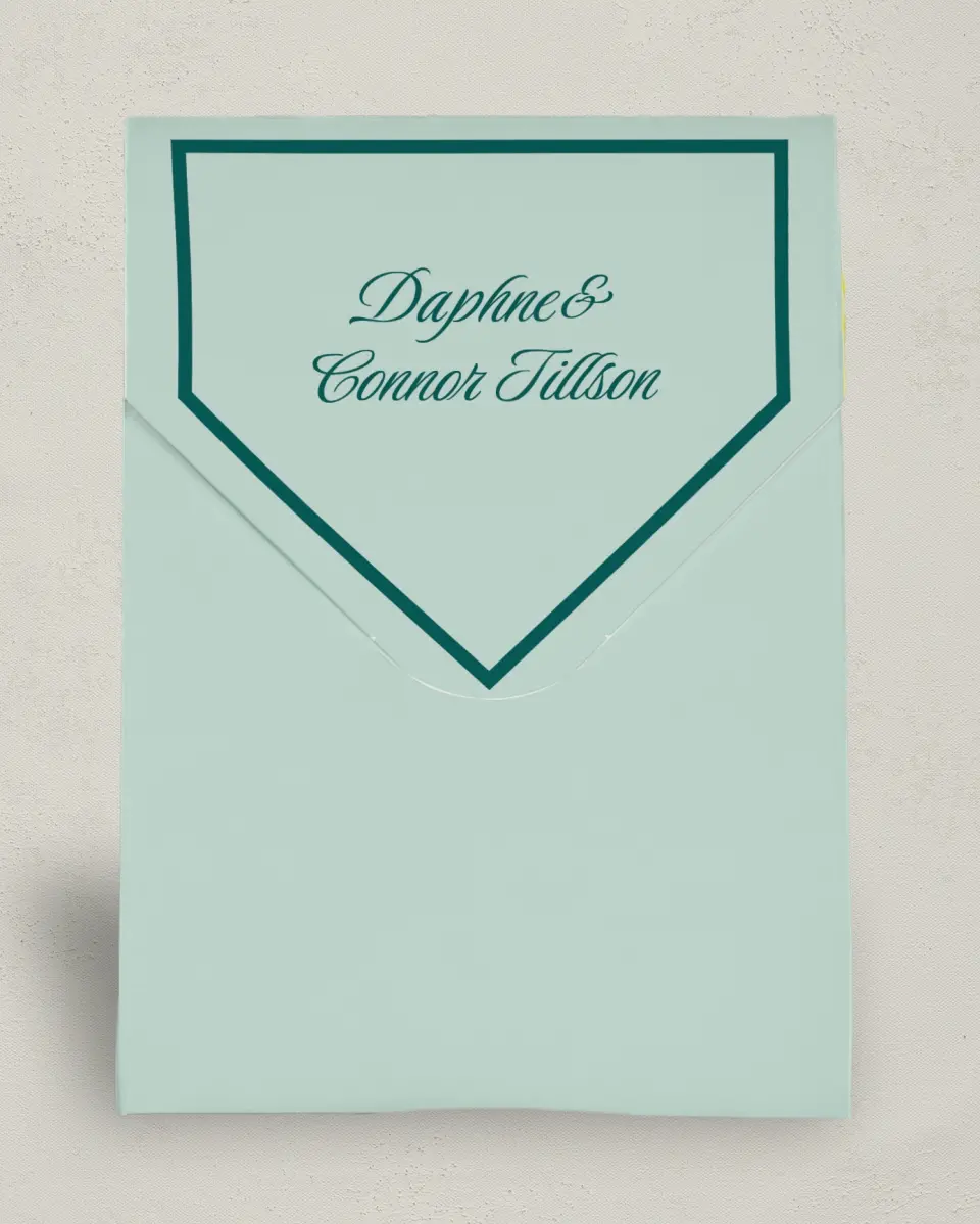 This is a 6.5" x 9" Wedding Favor Boxe called Faithful Frame printed in full color with Gold foil