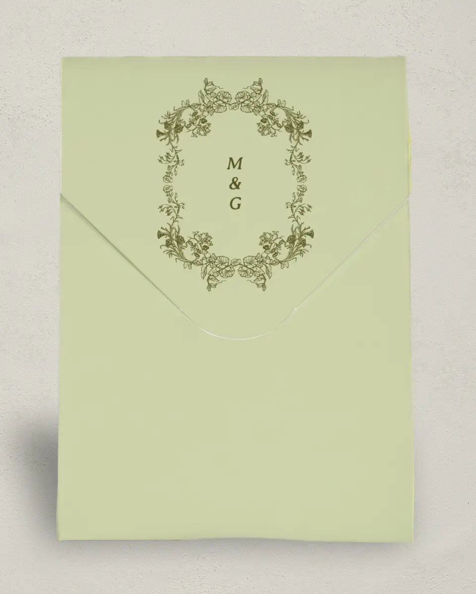This is a 6.5" x 9" Wedding Favor Boxe called Vintage Chinoiserie printed in full color with Gold foil