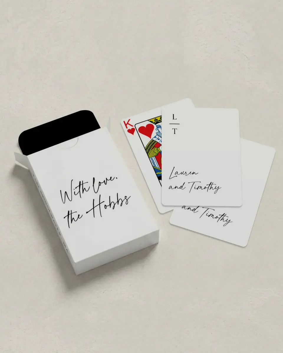 This is a 2.7" x 3.6" box; 2.5" x 3.5" card Wedding Playing Card called The Lauren printed in full color