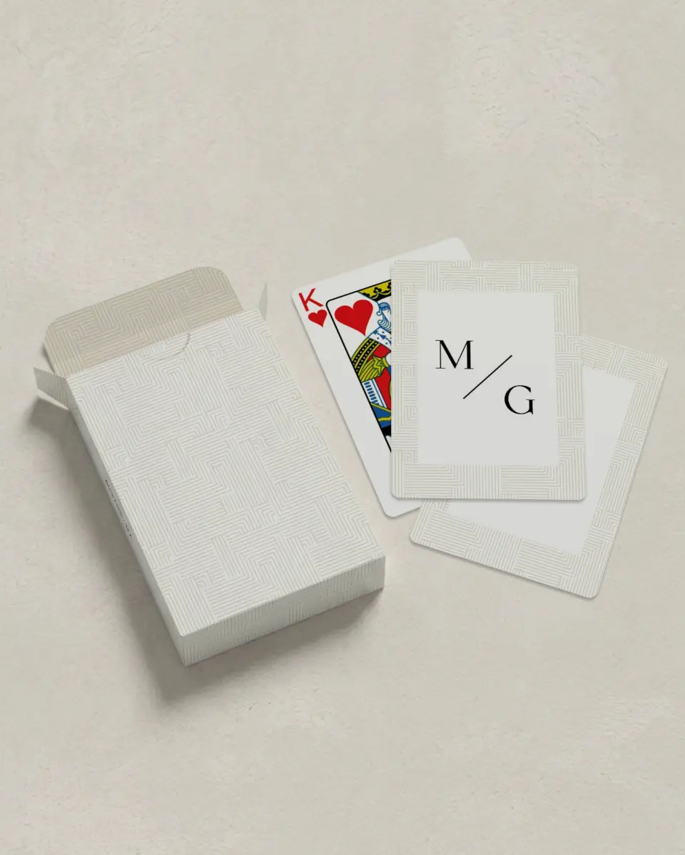 This is a 2.7" x 3.6" box; 2.5" x 3.5" card Wedding Playing Card called Love Maze printed in full color