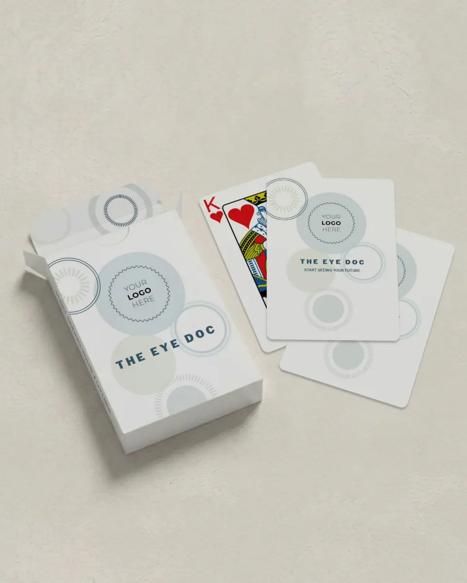 This is a 2.7" x 3.6" box; 2.5" x 3.5" card Business Playing Card called Popular Spot printed in full color with Silver foil