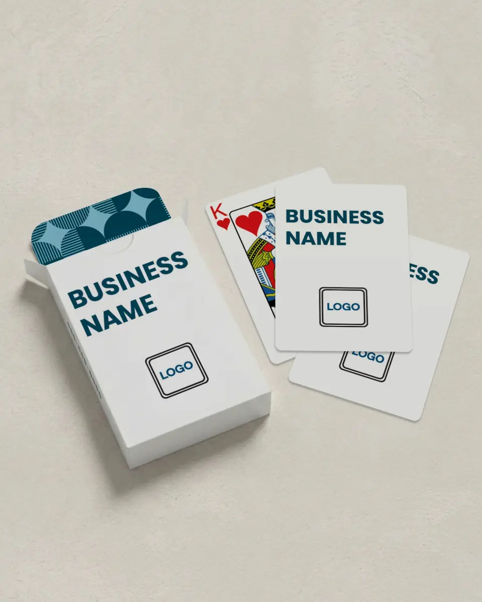 This is a 2.7" x 3.6" box; 2.5" x 3.5" card Business Playing Card called Circular Focus printed in full color