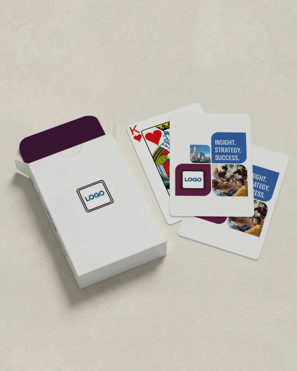 This is a 2.7" x 3.6" box; 2.5" x 3.5" card Business Playing Card called Sharp Structure printed in full color