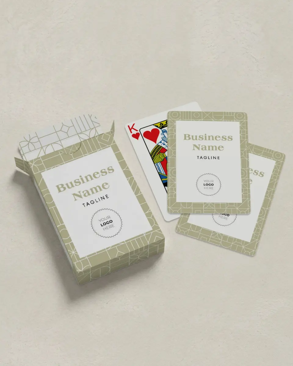 This is a 2.7" x 3.6" box; 2.5" x 3.5" card Business Playing Card called Geometric Grid printed in full color