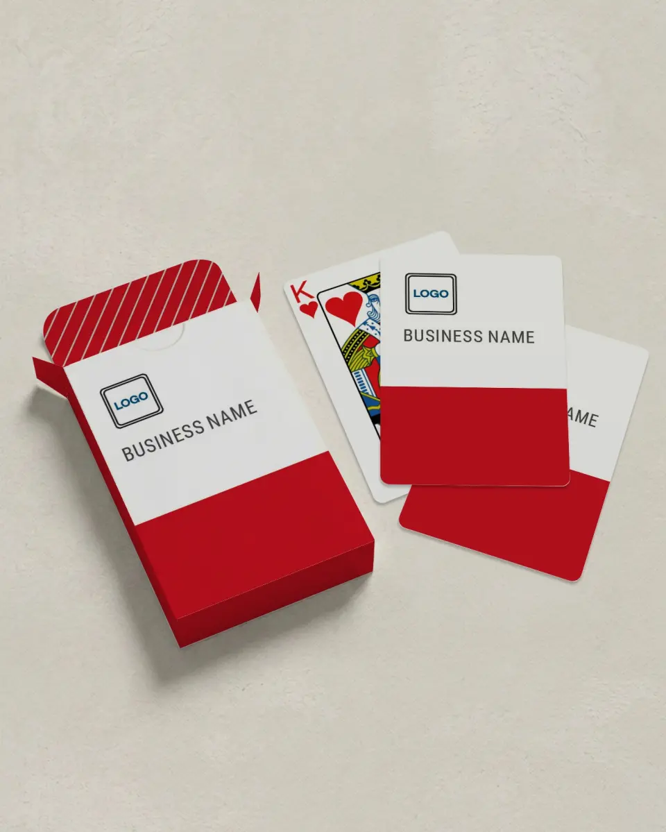 This is a 2.7" x 3.6" box; 2.5" x 3.5" card Business Playing Card called Primary Focus printed in full color