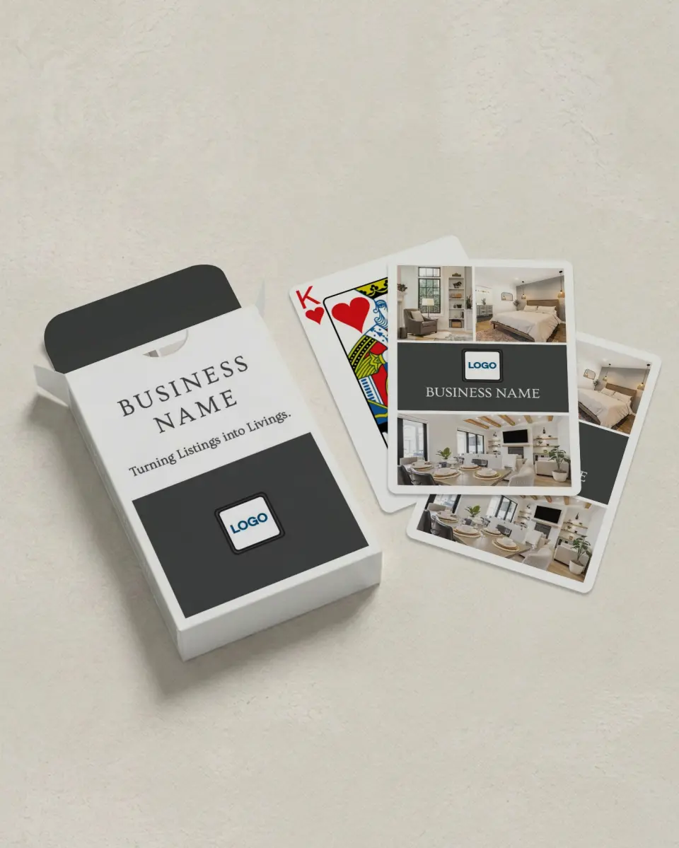 This is a 2.7" x 3.6" box; 2.5" x 3.5" card Business Playing Card called Sleek Perspective printed in full color