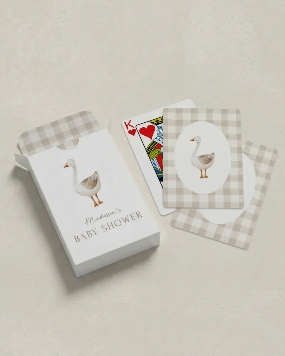 This is a 2.7" x 3.6" box; 2.5" x 3.5" card Wedding Playing Card called Mother Goose printed in full color