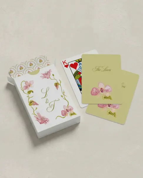 Paradise in Bloom Wedding Playing Cards