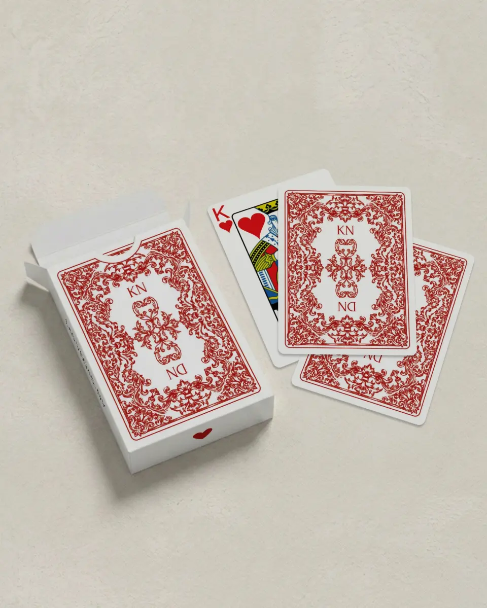 This is a 2.7" x 3.6" box; 2.5" x 3.5" card Wedding Playing Card called Elevated Vegas printed in full color