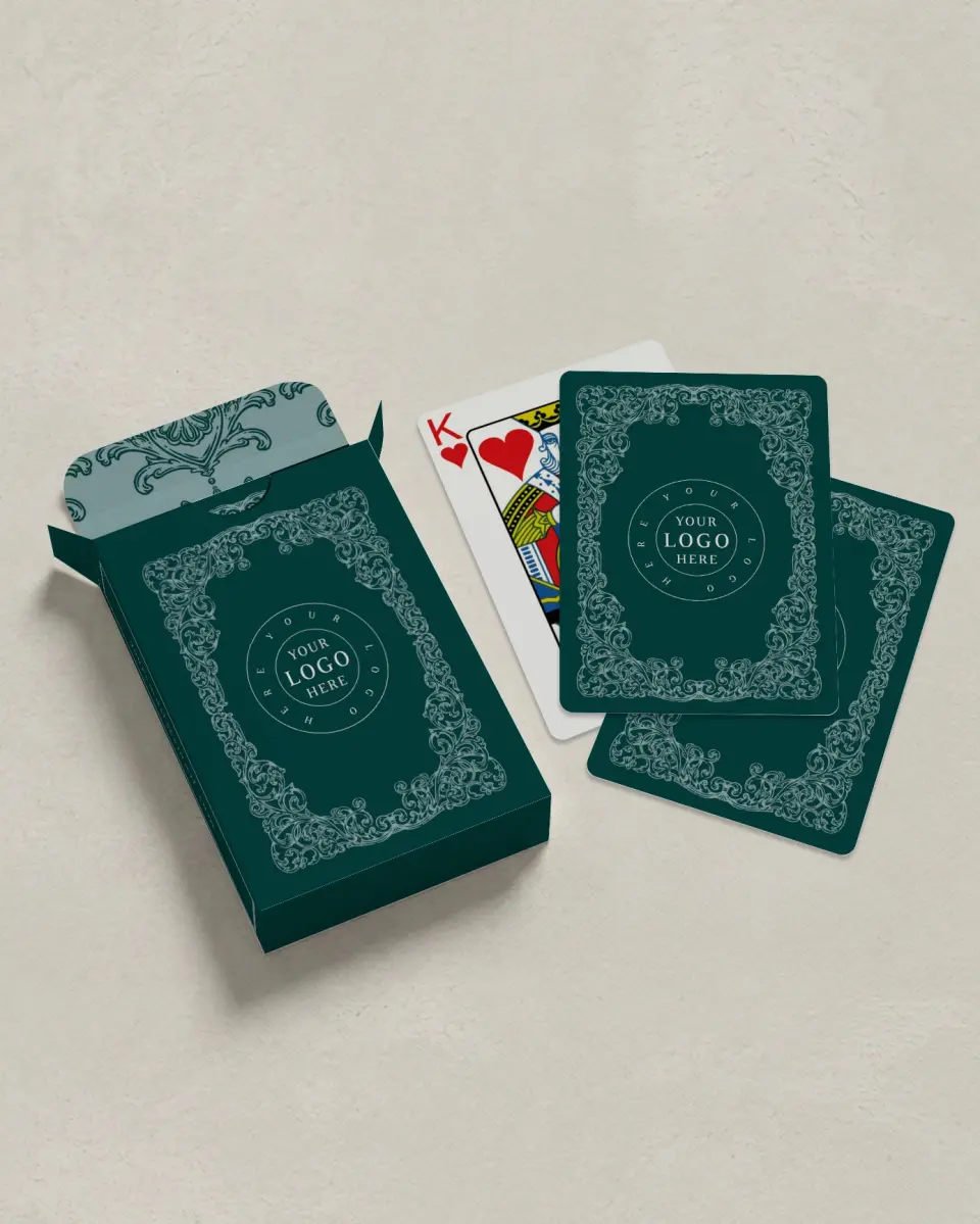 This is a 2.7" x 3.6" box; 2.5" x 3.5" card Business Playing Card called Grand Display printed in full color