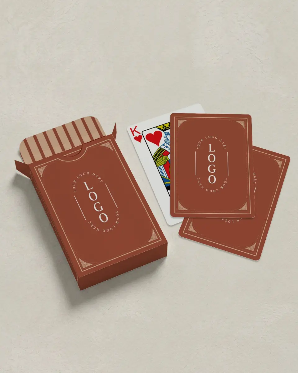 This is a 2.7" x 3.6" box; 2.5" x 3.5" card Business Playing Card called Four Corners printed in full color