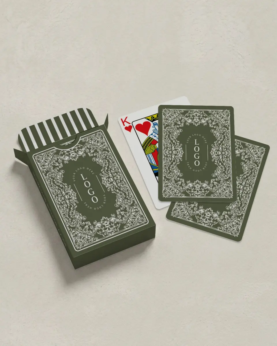 This is a 2.7" x 3.6" box; 2.5" x 3.5" card Business Playing Card called Refined Business printed in full color
