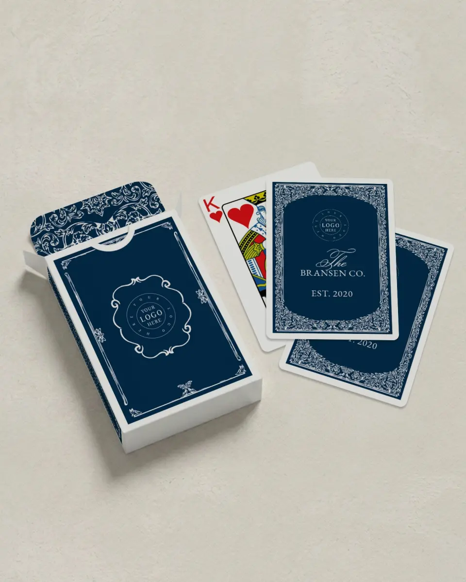 This is a 2.7" x 3.6" box; 2.5" x 3.5" card Business Playing Card called Prestige Press printed in full color