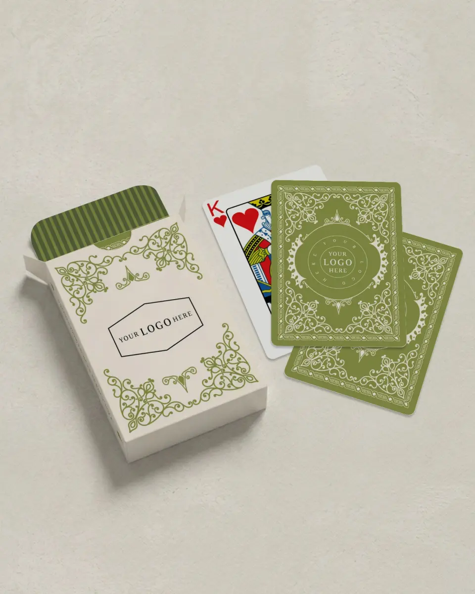 This is a 2.7" x 3.6" box; 2.5" x 3.5" card Business Playing Card called Refined Touch printed in full color