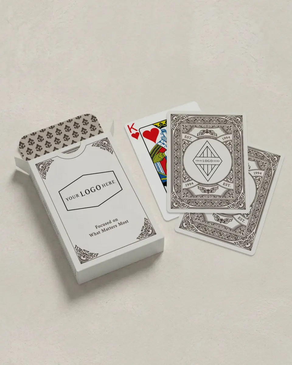 This is a 2.7" x 3.6" box; 2.5" x 3.5" card Business Playing Card called Baroque Border printed in full color